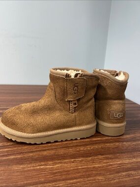 UGG Tan Suede Shearling Ankle Booties